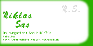 miklos sas business card